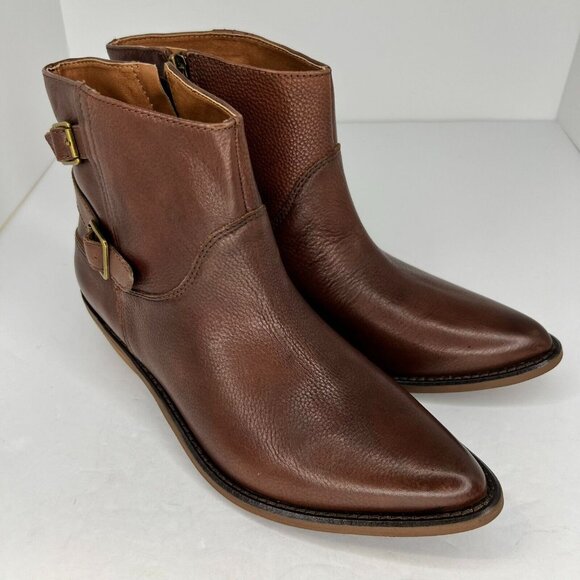 Lucky Brand Womens LK-Caelyn Tortoise Brown Leather Bootie Size 10M Ankle Boots - Picture 2 of 9